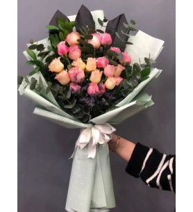 pembe gül buketi 